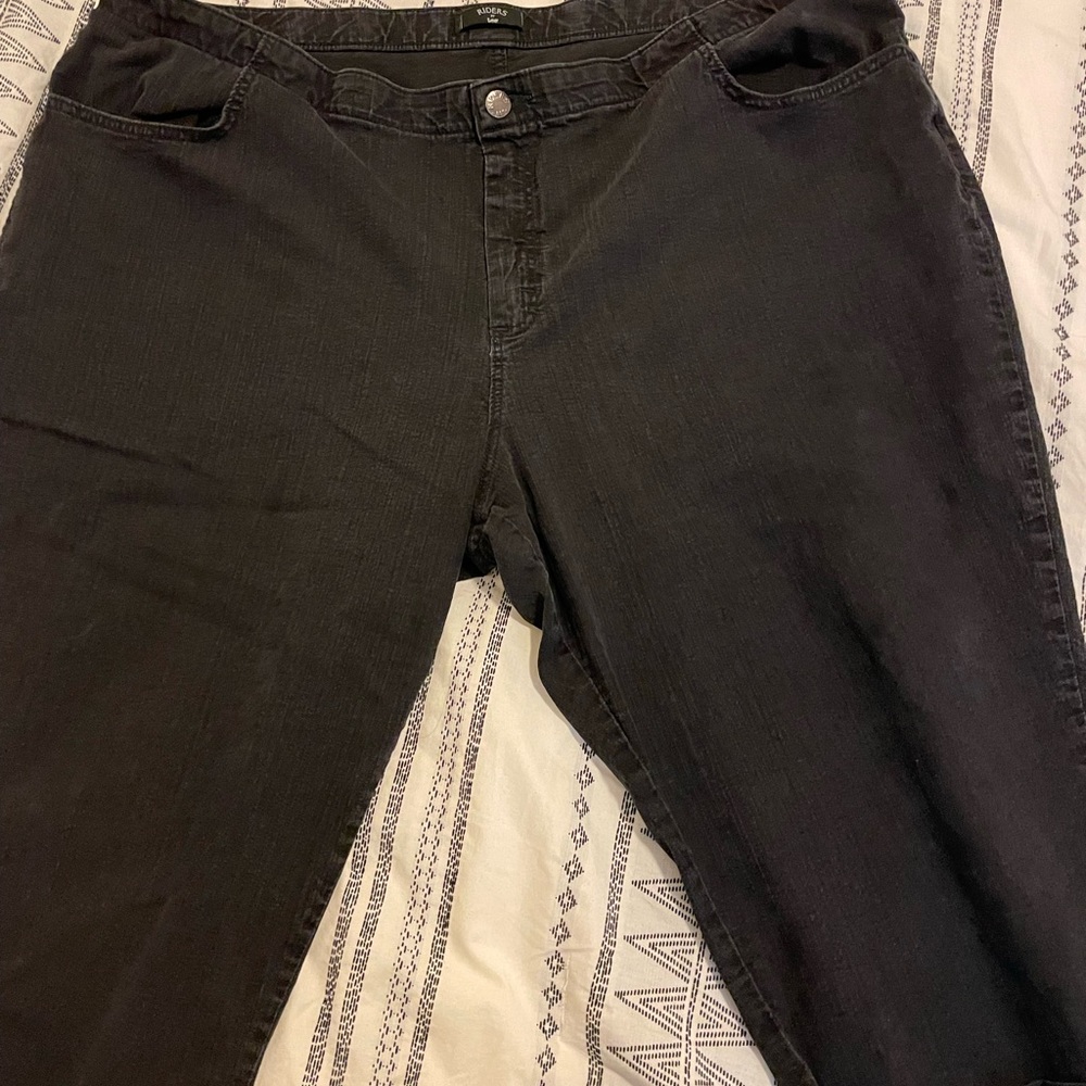 Lee Rider Capri Black Jeans Size 26w
